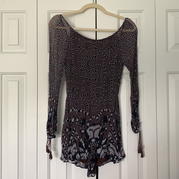 Bohemian Off the Shoulder Long Sleeve Romper - The Jetset Diaries - Picture 8 of 9